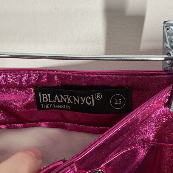 BLANKNYC X Free People Women 25 Pink First Blush Vegan Leather Franklin Pant NWT - Picture 11 of 15